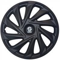 Sparco wieldoppen Varese 15 inch RVS zwart set van 4