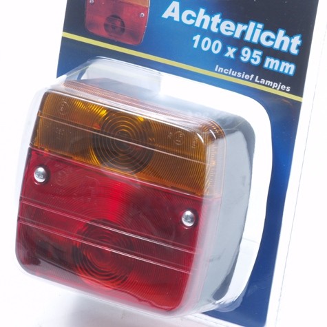 Huismerk Achterlicht 100 x 95mm blister  incl. lampjes