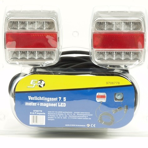Huismerk Verlichtingsset LED + magneet 7,5 meter kabel