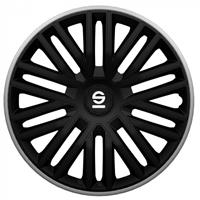 Sparco wieldoppen Bergamo 16 inch ABS zwart/grijs 4 stuks
