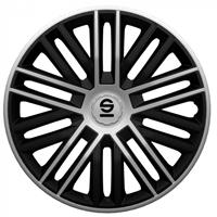 Sparco wieldoppen Bergamo 16 inch ABS zwart/zilver 4 stuks
