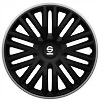 Sparco wieldoppen Bergamo 14 inch ABS zwart/grijs 4 stuks