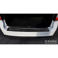 Avisa Zwart-Chroom RVS Achterbumperprotector passend voor Volvo V70 Facelift 2013-2016 'Ribs' AV251040