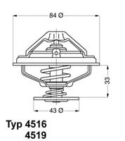 WAHLER Thermostat 4516.85D Kühlwasserthermostat,Kühlwasserregler BMW,7 E38,5 E34,7 E32,8 E31,5 Touring E34