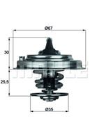 mahleoriginal MAHLE ORIGINAL Thermostat TX 30 80D Kühlwasserthermostat,Kühlwasserregler VW,AUDI,BMW,GOLF IV 1J1,GOLF V 1K1,TRANSPORTER IV Bus 70XB, 70XC, 7DB, 7DW