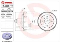 Bremstrommel Hinterachse Brembo 14.D635.10