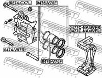 Bremssattelhaltersatz Vorderachse links Febest 0477C-NA4WFR