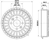 Bremstrommel Hinterachse Hella 8DT 355 303-201