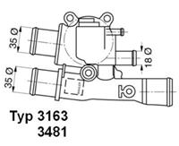 Thermostat, Kühlmittel Wahler 3163.88D