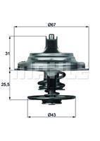 Thermostaat, koelvloeistof MAHLE TX 23 71D