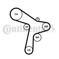 Contitech Waterpomp + distributieriem set CT1168WP7