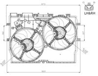 NRF Lüfter FIAT,PEUGEOT,CITROËN 47945 1671210080,1362916080,1393263080 1631485680,1250G8,1250H4