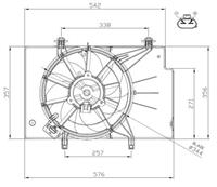 NRF Lüfter FORD 47957 1825253,1843117,2145091 Elektrolüfter,Hochleistungslüfter,Motorgebläse,Kondensatorlüfter,Lüfter, Motorkühlung C1B18C607AD