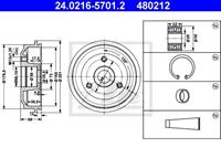 Bremstrommel Hinterachse ATE 24.0216-5701.2
