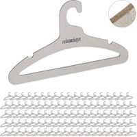100 x Kleiderbügel, nachhaltig, stabil, Bügel mit Hosensteg & Kerbe, recycelter Karton, 42,5 cm breit, Jackenbügel, grau