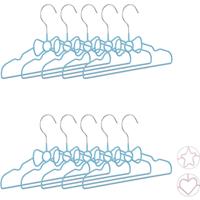 RELAXDAYS Kinderkleiderbügel Schleife 10er Set, Drahtbügel, Babybügel, dekorativ & platzsparend, PVC, Metall, 30cm, blau