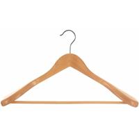 Set van 2x stuks houten kledinghangers breed 45 x 24 cm - Kledingkast hangers/kleerhangers voor jassen