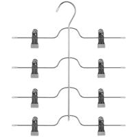 5five Metalen kledinghanger met clips voor 4 broeken 32 x 38 cm - Kledingkast hangers/kleerhangers/broekhangers