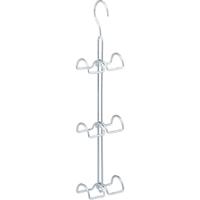 1 x Handtaschenbügel 6 Haken, platzsparende Handtaschen Aufbewahrung, Taschenhaken Metall, Taschenhalter, silber