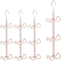 RELAXDAYS 4 x Handtaschenbügel 6 Haken, platzsparende Handtaschen Aufbewahrung, Taschenhaken Metall, Taschenhalter, kupfer