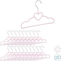 RELAXDAYS 20 x Kinderkleiderbügel Herz, Drahtbügel, Babybügel, dekorativ & platzsparend, Kinderbügel Metall, 30 cm, rosa