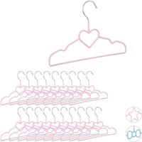 RELAXDAYS 20 x Kinderkleiderbügel Herz, Drahtbügel, Babybügel, dekorativ & platzsparend, Kinderbügel Metall, 30 cm, rosa