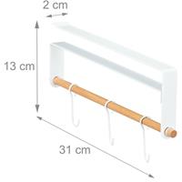 RELAXDAYS 4 x Schrankeinsatz Kleiderschrank, zum Einhängen, 3 Haken, platzsparend, Hängeleiste HxBxT 13x2x30 cm, weiß/natur