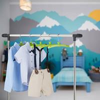 24 x Kleiderbügel Kinder, Tiermotiv Frosch, Holzkleiderbügel Mädchen & Jungen, Babykleidung, Kinderkleiderbügel, grün