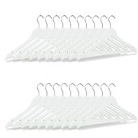 RELAXDAYS Kleiderbügel Set Holz, 20er Pack Garderobenbügel, Hemden & Hosen, 360° drehbar, Bügel HxB 23 x 44 cm, weiß