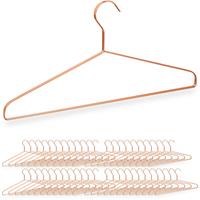 48 x Kleiderbügel, für Hemden, Jacken & Hosen, platzsparend, Metall, Drahtbügel, 42 cm breit, schöne Bügel, kupfer