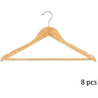 Set van 8x stuks houten kledinghangers 45 x 23 cm - Kledingkast hangers/kleerhangers