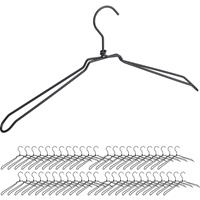 RELAXDAYS 48 x Kleiderbügel, für Hemden, Jacken & Blusen, Industrie Design, Metall, Drahtbügel, 45 cm breit, Bügel, schwarz
