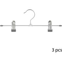 5five Set van 3x stuks metalen kledinghangers voor broeken 30 x 11 cm - Kledingkast hangers/kleerhangers/broekhangers