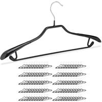 RELAXDAYS 100 x Kleiderbügel für Anzüge, Anzugbügel, gummiert, aus Metall, rutschfest, platzsparend, 44 cm breit, schwarz