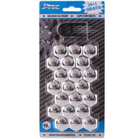 Set universele wielmoerkapjes - Chroom Kunststof - 19mm - set 21 stuks SYWN19JC