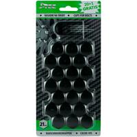 Set universele wielmoerkapjes - Zwart Kunststof - 21mm - set 20+1 stuks SYWN21JB