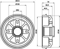 Hella Bremstrommel Hinterachse  8DT 355 301-311