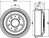 Hella Bremstrommel Hinterachse  8DT 355 302-191