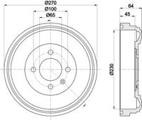 Hella Bremstrommel Hinterachse  8DT 355 301-691