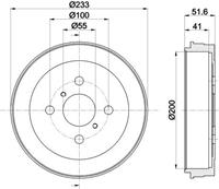 Hella Bremstrommel Hinterachse  8DT 355 301-751