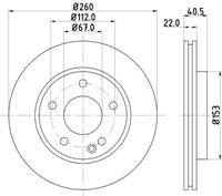 Hella Bremsscheibe Vorderachse  8DD 355 105-991