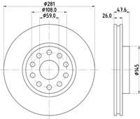 Hella Pagid Bremsscheibe Vorderachse  8DD 355 106-301