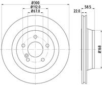 Hella Pagid Bremsscheibe Hinterachse  8DD 355 127-481