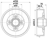 Hella Bremstrommel Hinterachse  8DT 355 300-641