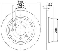 Hella Bremsscheibe Hinterachse  8DD 355 102-091