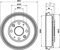 Hella Bremstrommel Hinterachse  8DT 355 300-761