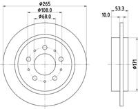 Hella Bremsscheibe Hinterachse  8DD 355 102-261