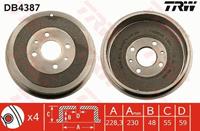 TRW Bremstrommel Hinterachse  DB4387