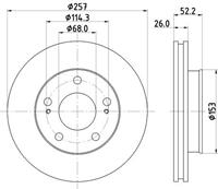 Hella Bremsscheibe Vorderachse  8DD 355 104-561