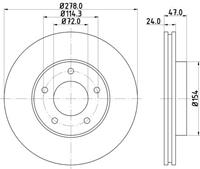 Hella Pagid Bremsscheibe Vorderachse  8DD 355 112-731